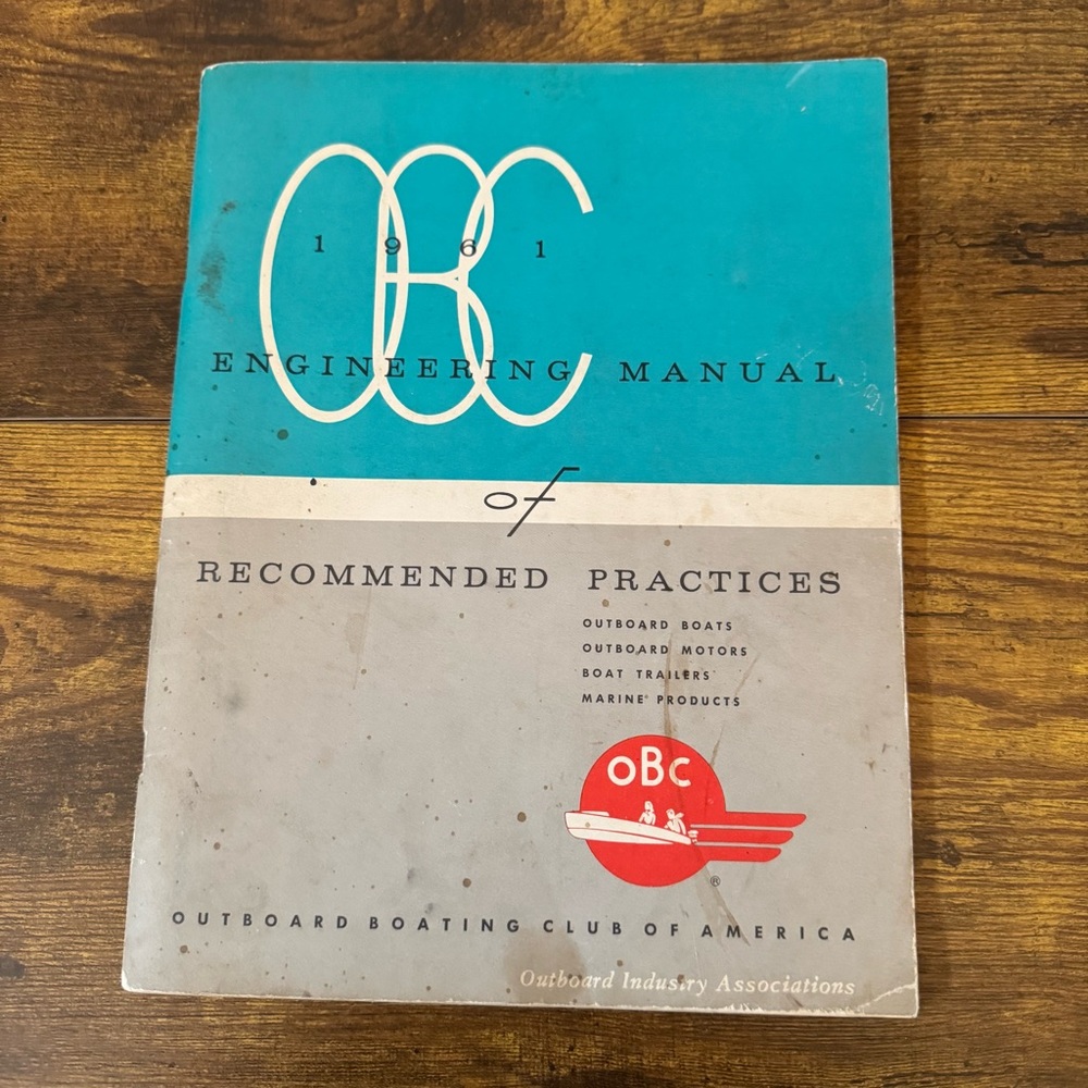1961 OBC Engineering Manual Marine Boat Trailer Motor‎ Standards Book